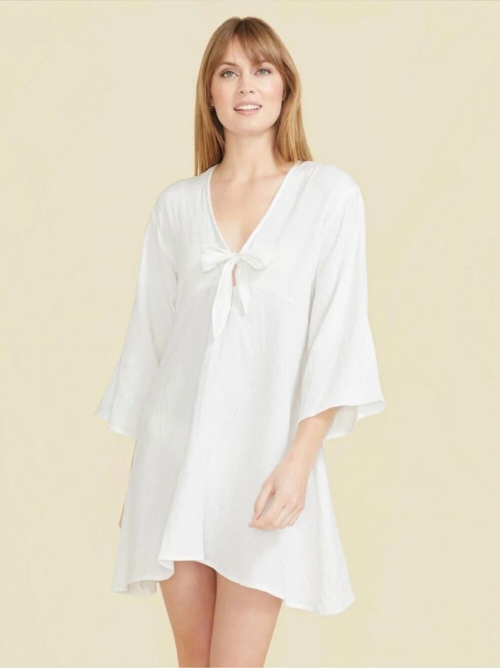 NWOT Sitano Gemma Dress White Cotton Gauze Coastal Beach Cover Up Medium